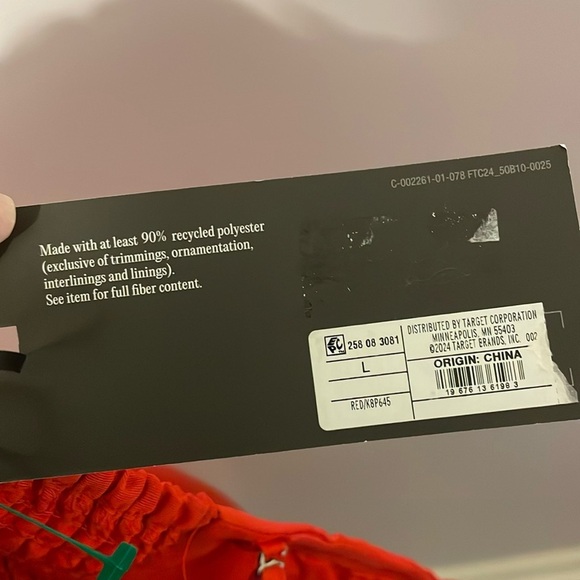 Future Collective Red with Pink Bow Holiday Sweetheart Bow Mini Dress size L - Picture 8 of 15